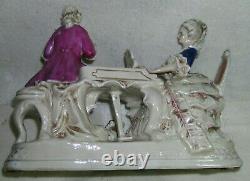 Antique Carl Schneider Porcelain Figurine Woman Piano Man Violin 19773 Germany
