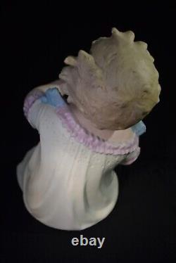 Antique Conta&Boehme BISQUE Porcelain PIANO Baby Figurine GIRL Holding RATTLE