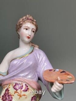Antique Dresden Germany Handpainted Porcelain Lady Artist Figurine