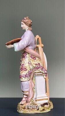 Antique Dresden Germany Handpainted Porcelain Lady Artist Figurine