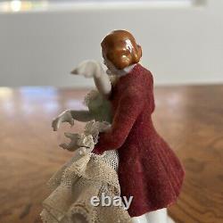 Antique Dresden Style Porcelain Figurines 6 Lace 100 Yr Old Man Woman Dancing