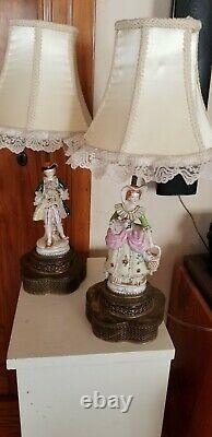Antique Dresden figurine German Fabulous porcelain Lace Lamps