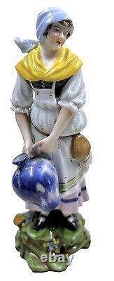 Antique E & A Muller Porcelain Figurine Woman Schwarz Saalbahn Germany 7