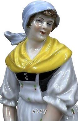 Antique E & A Muller Porcelain Figurine Woman Schwarz Saalbahn Germany 7