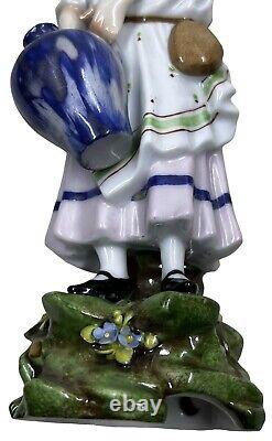 Antique E & A Muller Porcelain Figurine Woman Schwarz Saalbahn Germany 7