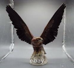 Antique Eagle Figure Porcelain Germany Figurine Statue Wings Rare Old 46.5 cm