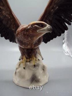 Antique Eagle Figure Porcelain Germany Figurine Statue Wings Rare Old 46.5 cm