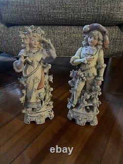 Antique Figurines German Porcelain Gräfenthal Schneider Victorian 1879-1886