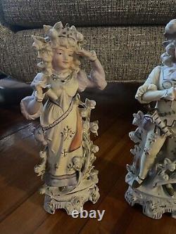 Antique Figurines German Porcelain Gräfenthal Schneider Victorian 1879-1886