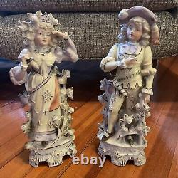 Antique Figurines German Porcelain Gräfenthal Schneider Victorian 1879-1886