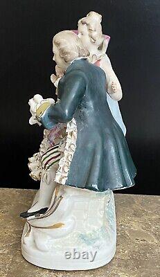 Antique Figurines Porcelain Dancing/Courting Couple Germany
