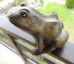 Antique Folk Art Large Frog Hand Carving Figure Germany