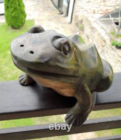 Antique Folk Art Large Frog Hand Carving Figure Germany