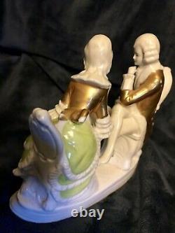 Antique G DEP Germany Figurine Sculpture 18755 Lovers Checkers Dog 7D C-1800s