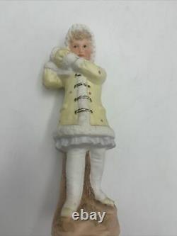 Antique Gebruder Heubach Bisque Piano Girl Figurine Germany Unmarked