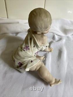 Antique Gebruder Heubach Piano Baby Crawling Bisque Porcelain No 3183 Stamped