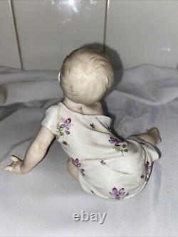 Antique Gebruder Heubach Piano Baby Crawling Bisque Porcelain No 3183 Stamped