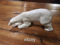 Antique Gebruder Heubach Walking Polar Bear German Porcelain Figurine 1910-1945