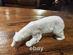 Antique Gebruder Heubach Walking Polar Bear German Porcelain Figurine 1910-1945