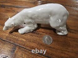 Antique Gebruder Heubach Walking Polar Bear German Porcelain Figurine 1910-1945