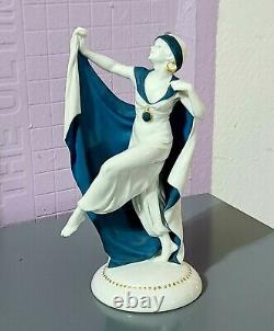 Antique German Art Deco Katzhutte Porcelain Figurine, 8.5 high