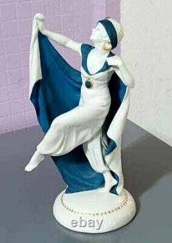 Antique German Art Deco Katzhutte Porcelain Figurine, 8.5 high