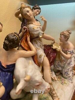 Antique German Bavaria Ersnt Bohne Rape of Europa Europe and Bull God Zeus Figur