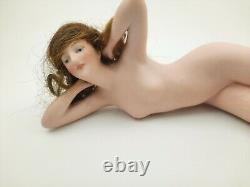 Antique German Bisque Bathing Beauty Lady By Goebel Half Doll Rel. Figurine
