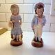 Antique German Bisque Porcelain Figurine Pair Boy & Girl Set 1930's Era