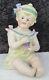 Antique German Bisque Porcelain Piano Baby Figurine Girl With Grapes Heubach