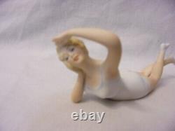 Antique German Bisque Risque Woman Doll On Carved Fruitwood Bed Beyond Sweet