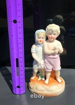 Antique German Boy And Girl Figurine Circa late 1800's Collectible Shutz-Marke
