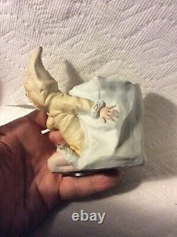 Antique German Christmas Snowgirl Snowbaby Bisque Vase Candy Container