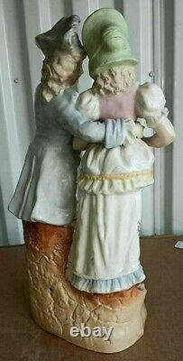 Antique German Colonial Porcelain Figurine Couple, 13 high