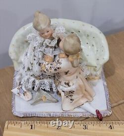 Antique German Dresden Lace Couple Figurine