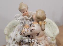 Antique German Dresden Lace Couple Figurine