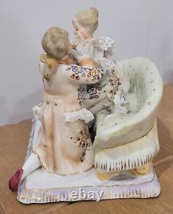 Antique German Dresden Lace Couple Figurine