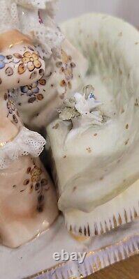 Antique German Dresden Lace Couple Figurine