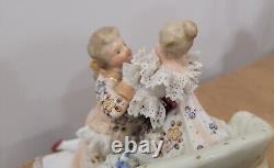 Antique German Dresden Lace Couple Figurine