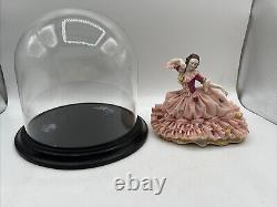 Antique German Dresden Lace Lady Dancing Figurine 6.5 In Display Box RARE