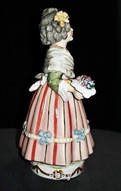 Antique German Dressel Kister Girl Half Doll With Flowers Porcelain Figurine