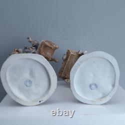 Antique German Ernst Bohne Porcelain Figures Dealers Beggar & Barmaid Couple