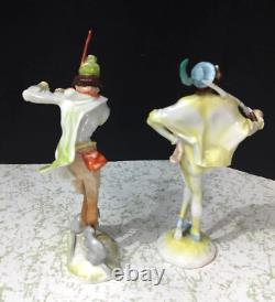 Antique German Hutschenreuther by Tutter Porcelain Figurine Couple, 6 high