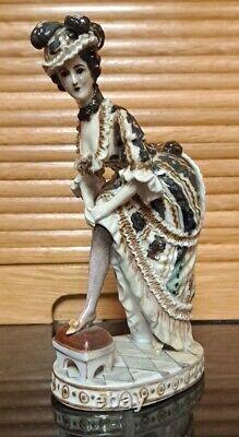 Antique German Naughty Porcelain Figurine Ackermann & Fritze Woman