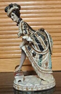 Antique German Naughty Porcelain Figurine Ackermann & Fritze Woman