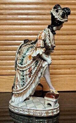 Antique German Naughty Porcelain Figurine Ackermann & Fritze Woman