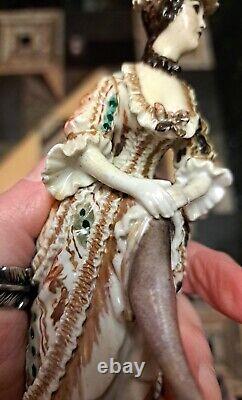 Antique German Naughty Porcelain Figurine Ackermann & Fritze Woman