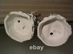 Antique German Porcelain Ernst Bohne & Sohne Figurines Pair EBS Anchor Mark