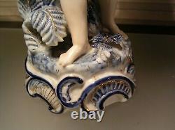 Antique German Porcelain Ernst Bohne & Sohne Figurines Pair EBS Anchor Mark