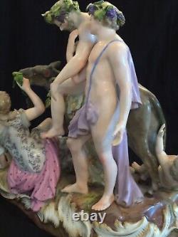 Antique German Porcelain Meissen figurine Silenus on Donkey